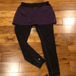 Athleta leggings with attached Skort . Size medium